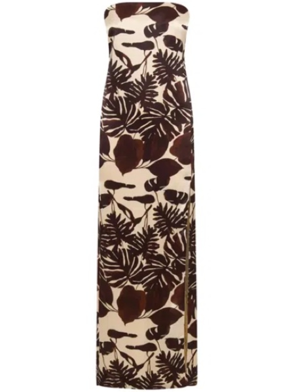NICHOLAS Cream and Dark Brown Botanical Print Dress